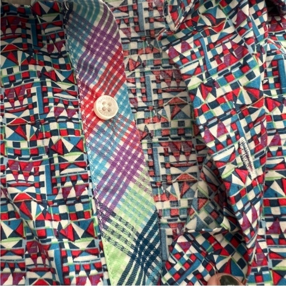 Men's Golf Shirt TaylorByrd Button down
Funky Wild Print XL Preppy College - Picture 4 of 4